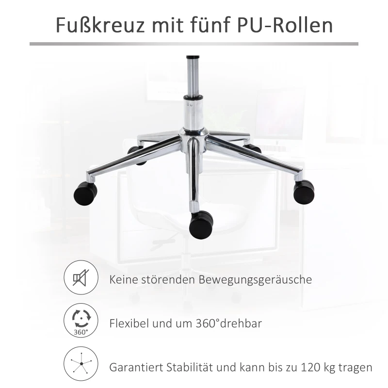 HOMCOM krzesło biurowe 52,5 cm x 60 cm x 91 cm