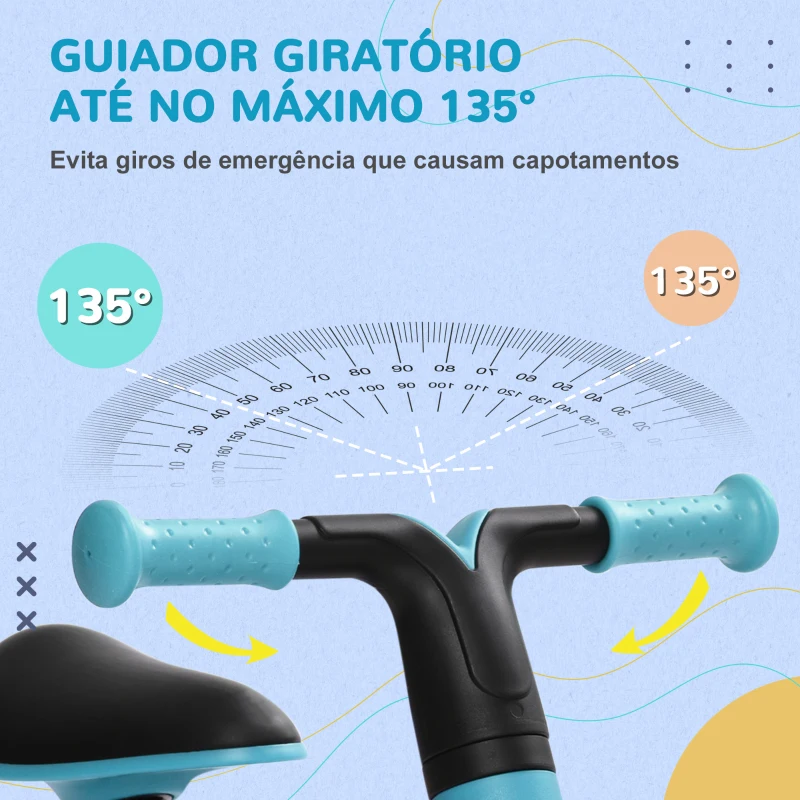 AIYAPLAY Bicicleta sem Pedais para Crianças acima de 18 Meses com Assento Ajustável em 30-36,5 cm Rodas de Ø19 cm 66,5x34x46,5 cm Azul