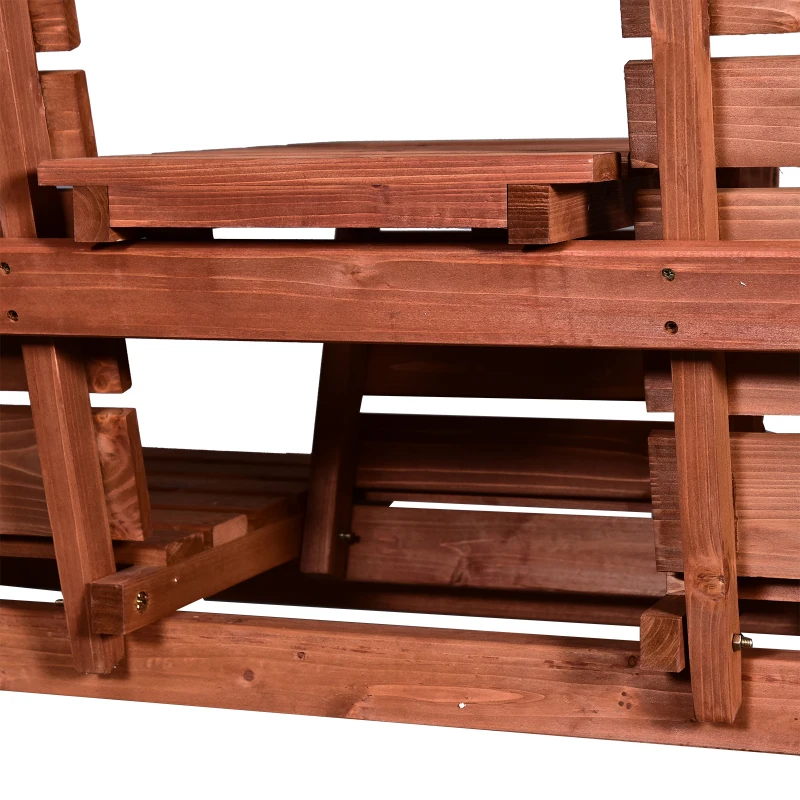 Outsunny Set 2 Scaune de Gradina cu Masuta pentru cafea, in Lemn 160x68x92cm