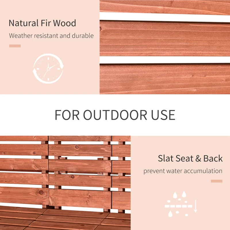 Outsunny Set 2 Scaune de Gradina cu Masuta pentru cafea, in Lemn 160x68x92cm