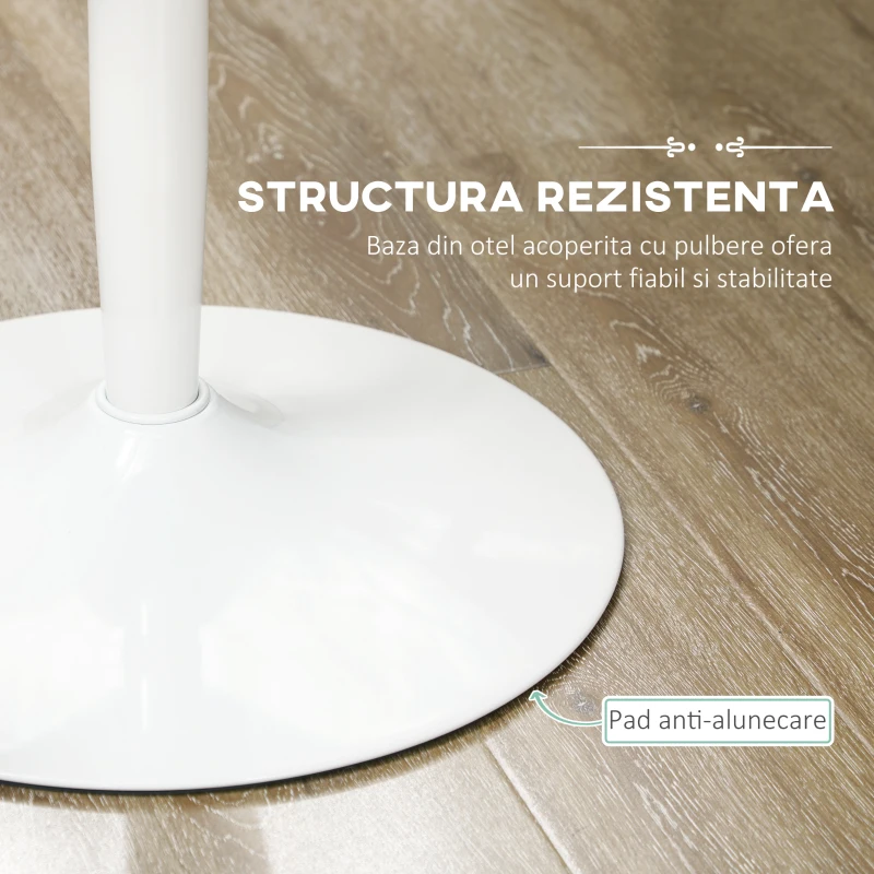 Homcom Masa Rotunda Ø70 cm – Moderna cu Baza Otel Antiderapanta