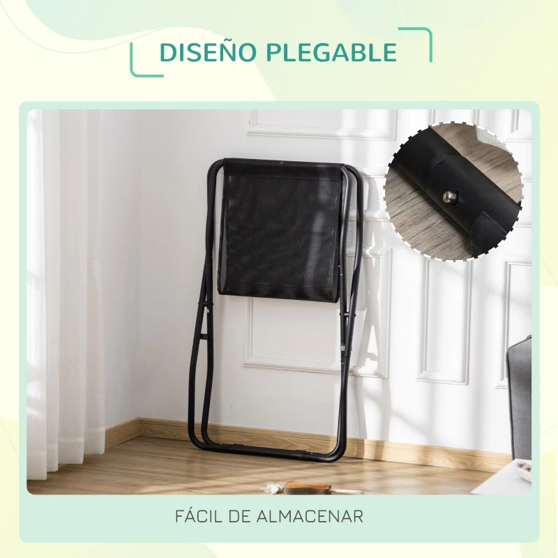 PawHut Cama Elevada para Perros Cama Plegable para Mascotas con Tejido Transpirable para Interior Exterior 111x65,5x19 cm Negro