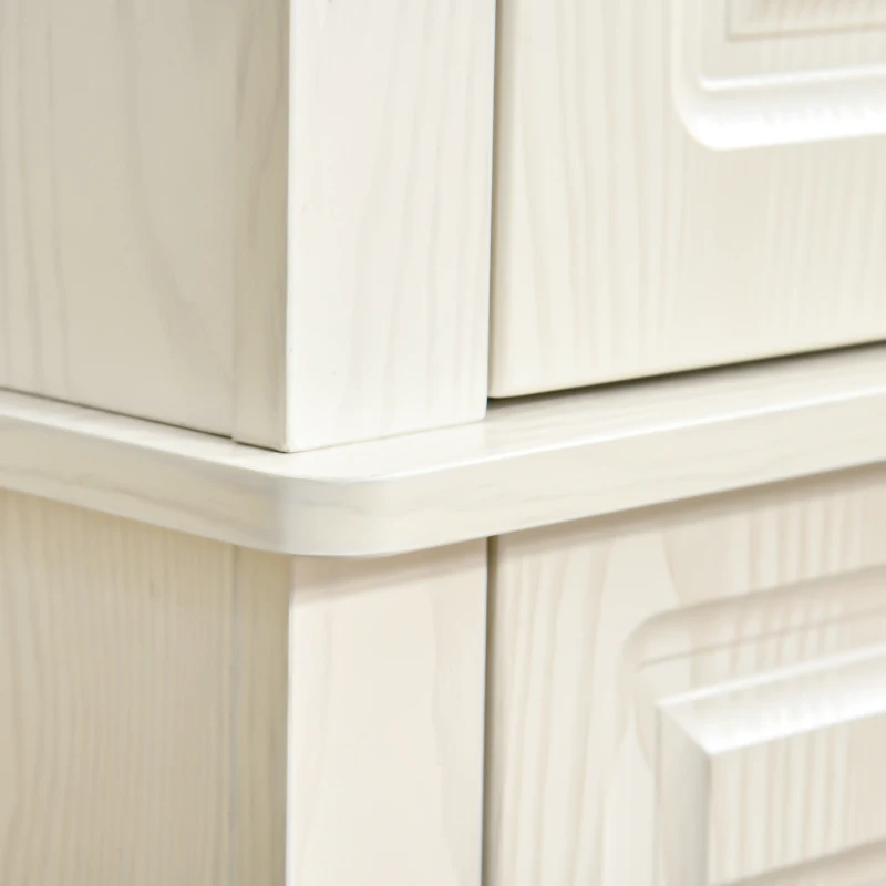 HOMCOM Kitchen Cupboard with 4 Doors, Freestanding Storage Cabinet with Wide Drawer and Shelves for Living Room, 180cm, White Wood Grain(m-9)