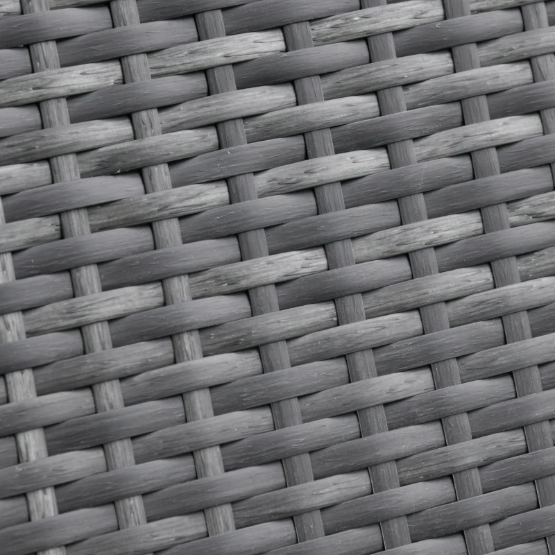 Outsunny Rattan Sun Lounger Outdoor Garden Furniture with 5-Level Adjustable Backrest 2 Wheels Mixed Brown/Grey