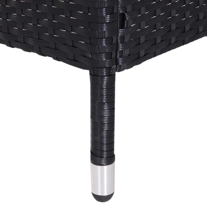 Outsunny Rattan Chair Set W/Middle Tea Table-Black