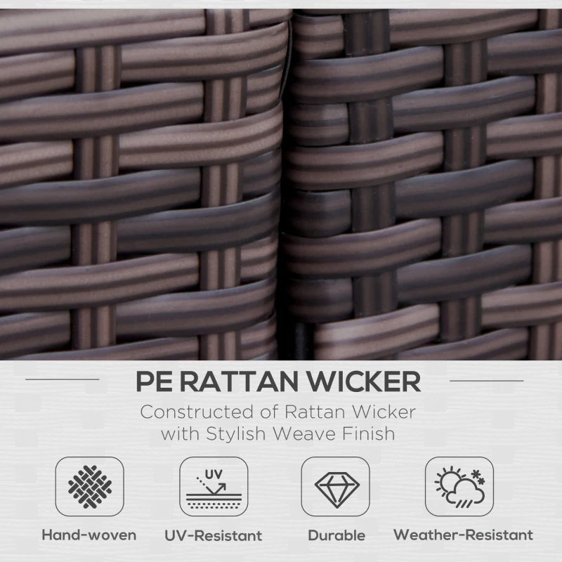 Outsunny Rattan Chair Furniture Set W/ Middle Tea Table-Brown