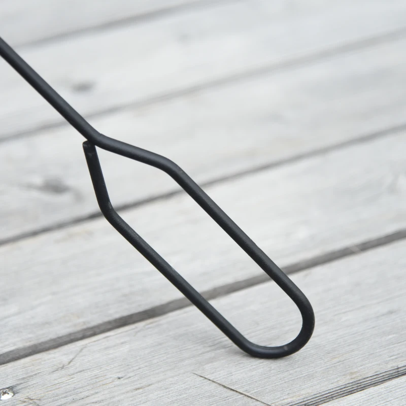 Outsunny Outdoor Steel Round Fire Pit with Poker, Wood Log Grate, Φ76cm, Mesh Cover with Handle, for Patio, Camping Black/Bronze