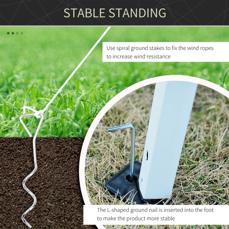 Outsunny 3 x 3(m) Pop Up Gazebo with Carry Bag, Height Adjustable Canopy Tent Screen House, Portable Garden Outdoor Shade Shelter