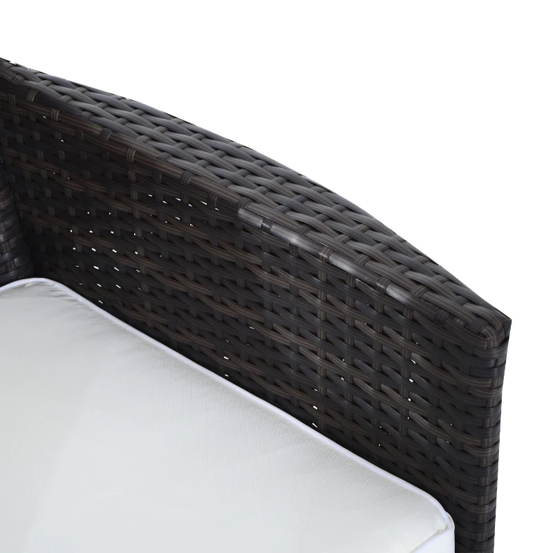 Outsunny Rattan Chair Furniture Set W/ Middle Tea Table-Brown