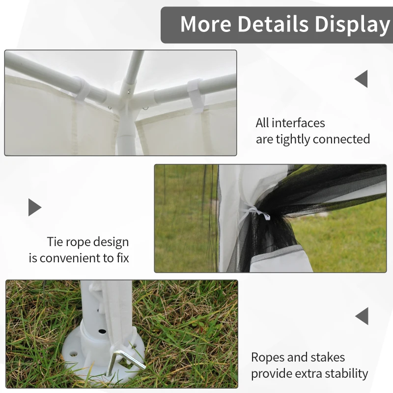 Outsunny 4x3 m Waterproof Gazebo W/Mesh Sides-White/Black