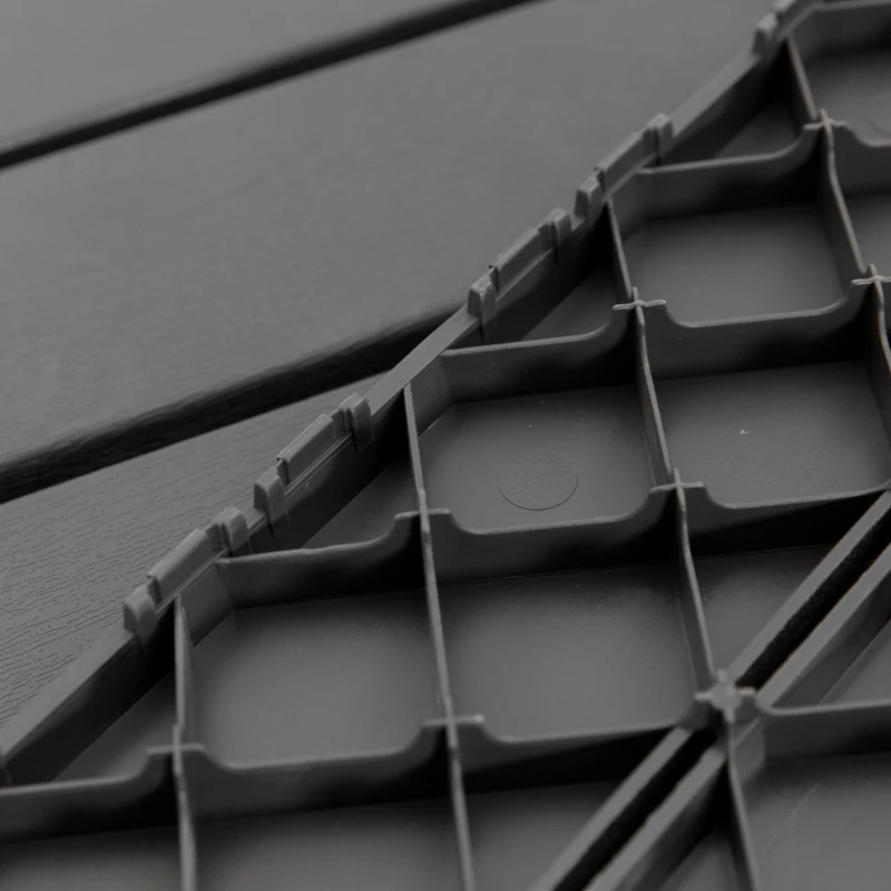 Outsunny 12" x 12" PP Interlocking Composite Deck Tile 9 Pack - Black