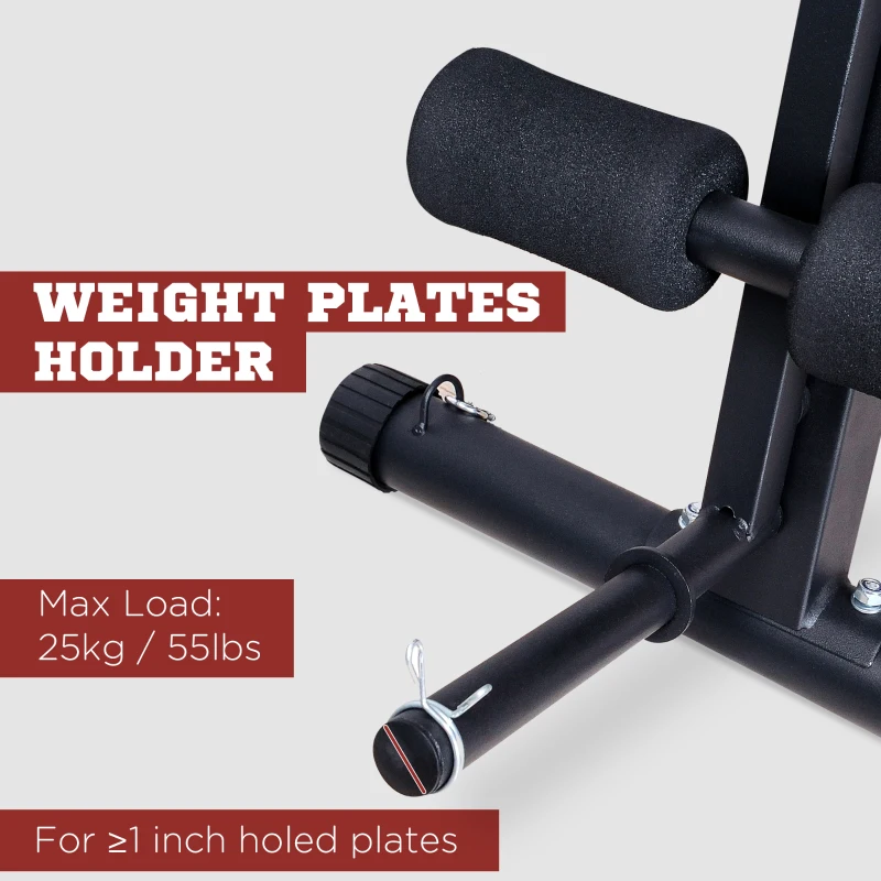HOMCOM Foldable Exercise Bench 6 Levels Adjustment - Black/Red(m-5)