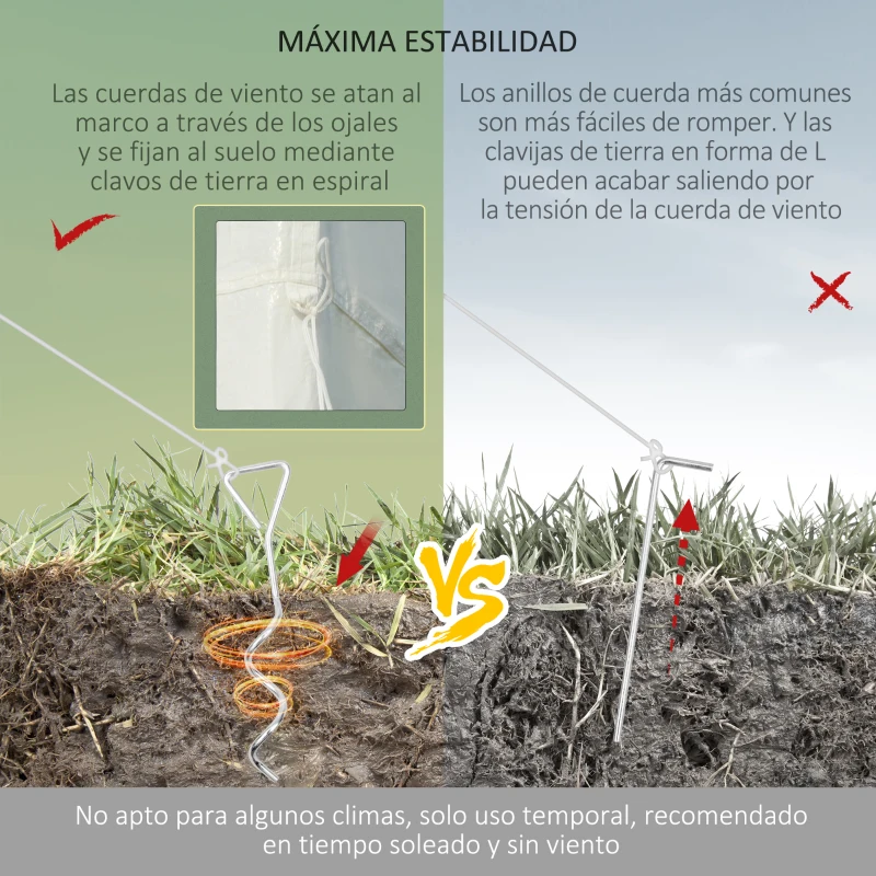 Outsunny Carpa de Jardín 6x3 m Carpa para Fiesta Cenador Desmontable Exterior con 6 Mosquiteras Laterales 2 Puertas con Cremallera Pabellón Gazebo para Terraza Patio Playa Blanco y Negro