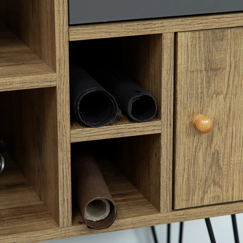 HOMCOM Mueble de TV Estilo Boho con Estantes 4 Cajones y Patas de Metal Mesa para TV de hasta 50'' 120x39x64 cm Marrón