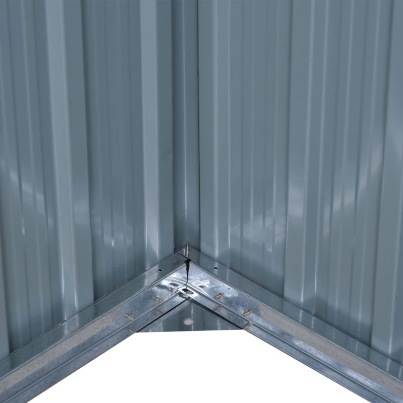 Outsunny 3.2 x 5.1ft Corrugated Steel Two-Bin Storage Shelter - Black