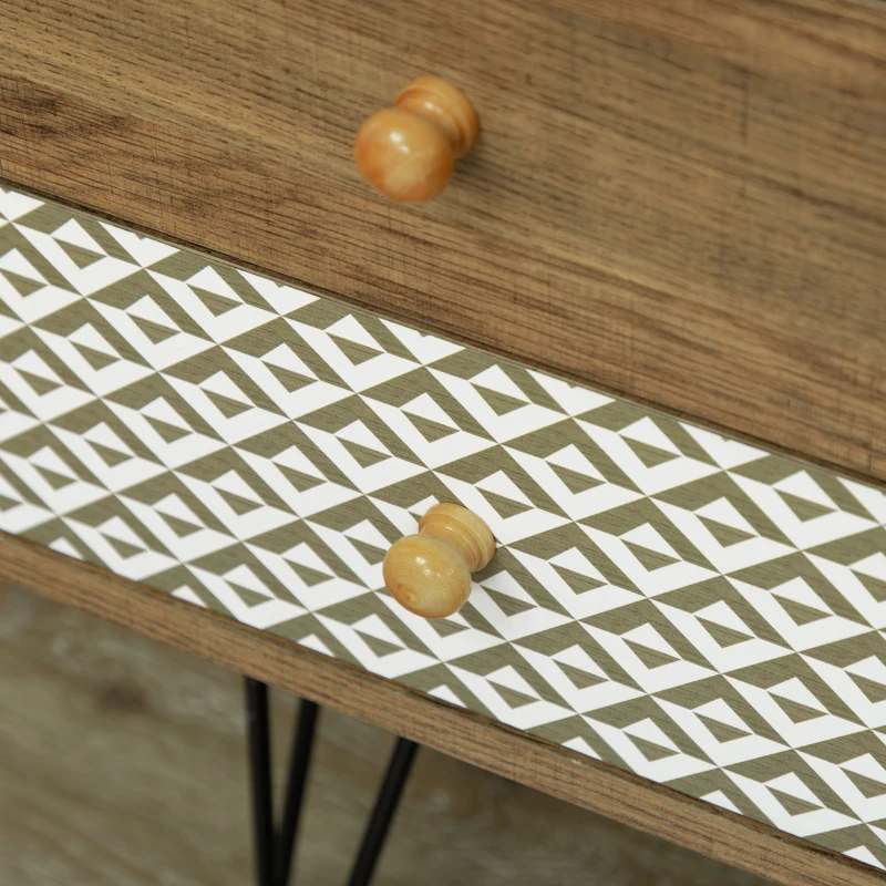 HOMCOM Mueble de TV Estilo Boho con Estantes 4 Cajones y Patas de Metal Mesa para TV de hasta 50'' 120x39x64 cm Marrón