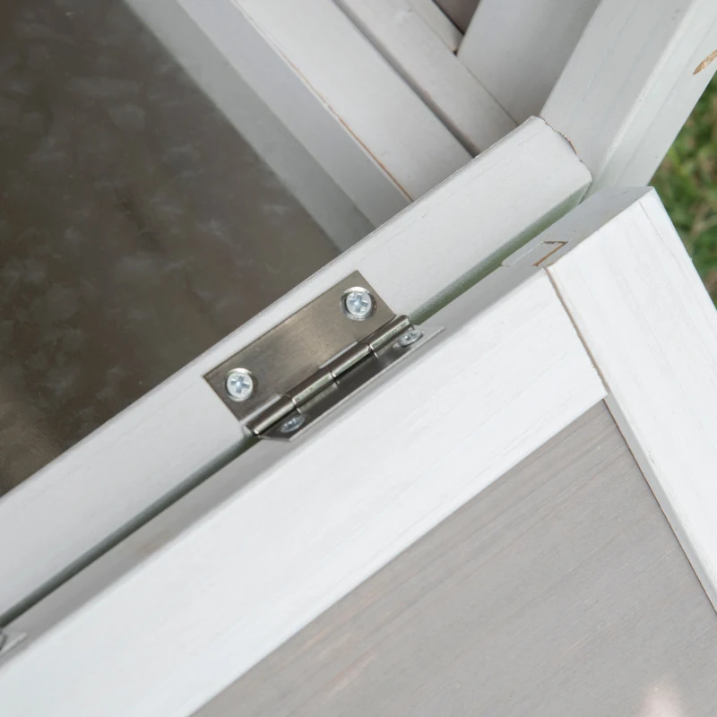 PawHut Wooden Rabbit Hutch, Guinea Pig Cage, Separable Bunny Run, Small Animal House for Indoor with Slide-out Tray, 161 x 50.5 x 53.3cm, Grey