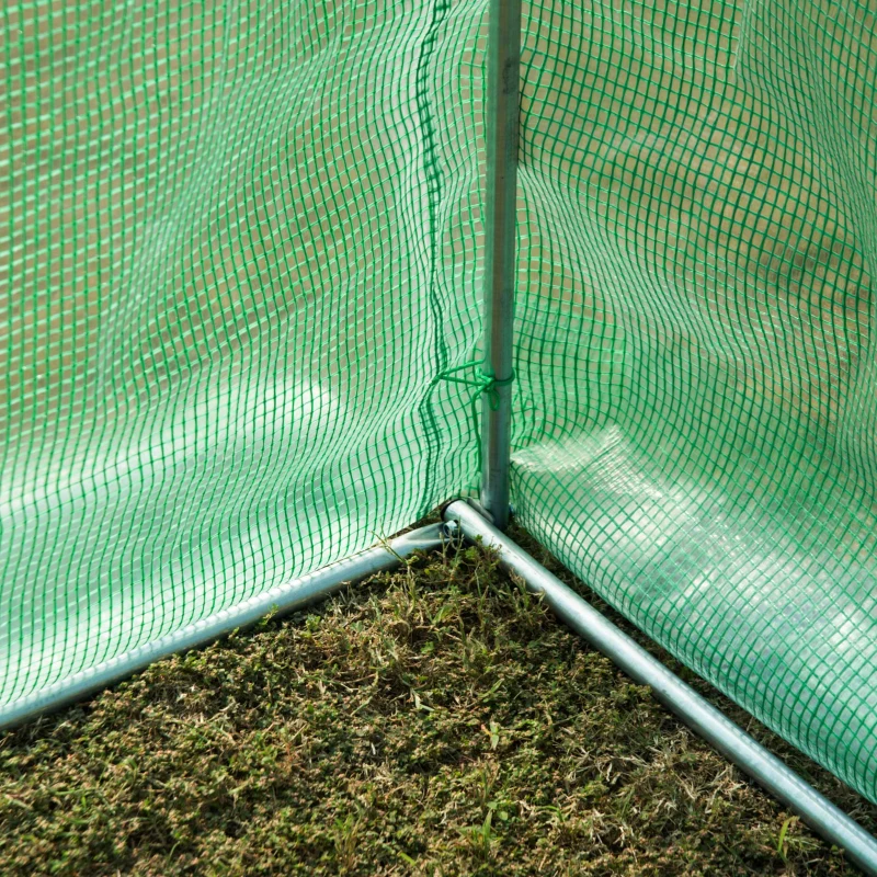Outsunny 4x2 m Polytunnel Walk-in Greenhouse with Zip Door and Windows-Green