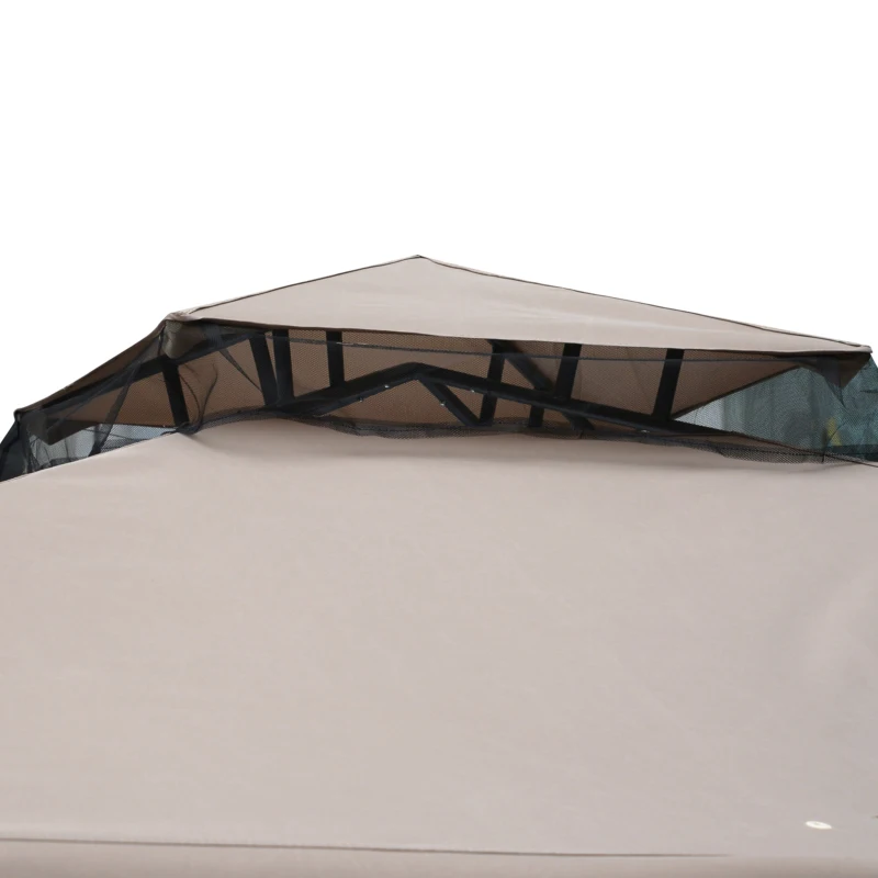 Outsunny Foisor de Gradina cu Plasa de Tantari din Metal si Poliester 294x294cm(m-9)