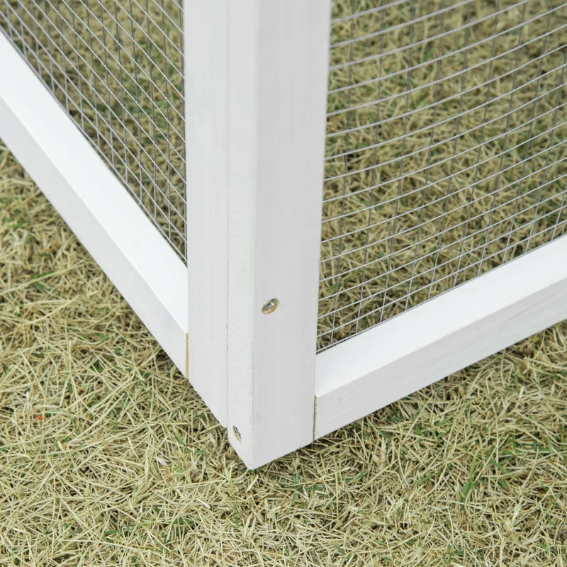 PawHut Chicken Hutch, w/ 2 Standing Perches, Run, Nesting Box, Ramp, Removable Tray