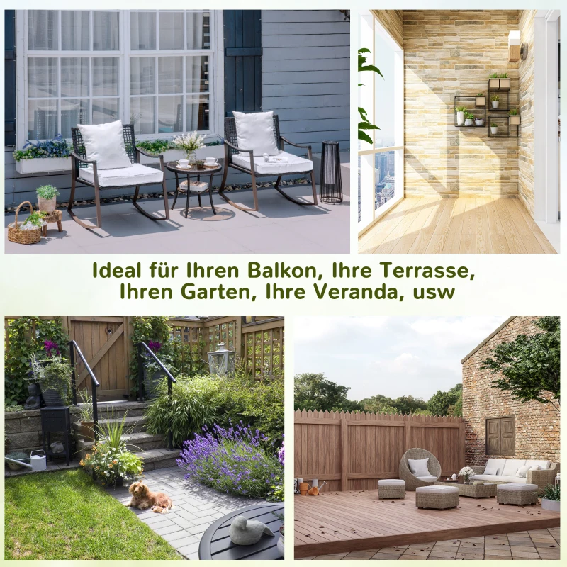 Outsunny ogród bujane krzesło zestaw salon 3 sztuki Rattan brązowy