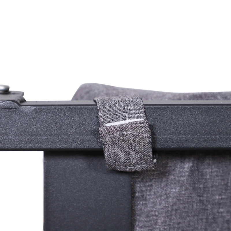 Outsunny Conjunto Móveis de Exterior com 2 Cadeiras 2 Apoios para os Pés e 1 Mesa de Centro 55x65x50-82 cm Cinza e Preto