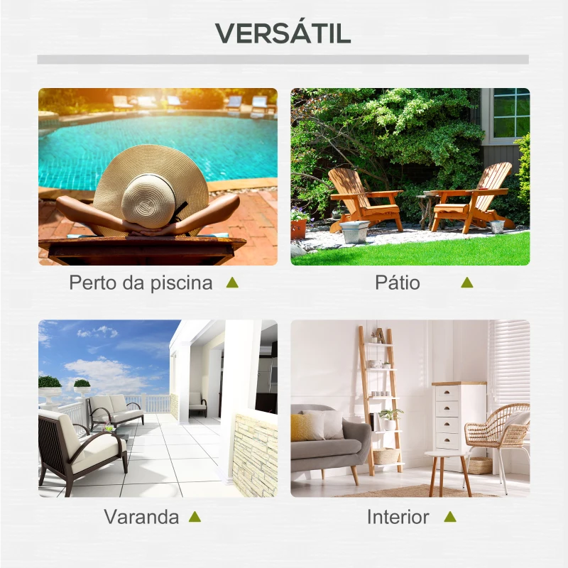 Outsunny Conjunto de 2 Espreguiçadeiras de Jardim de Vime Reclináveis em 5 Posições 196x65x22 cm Preto e Creme