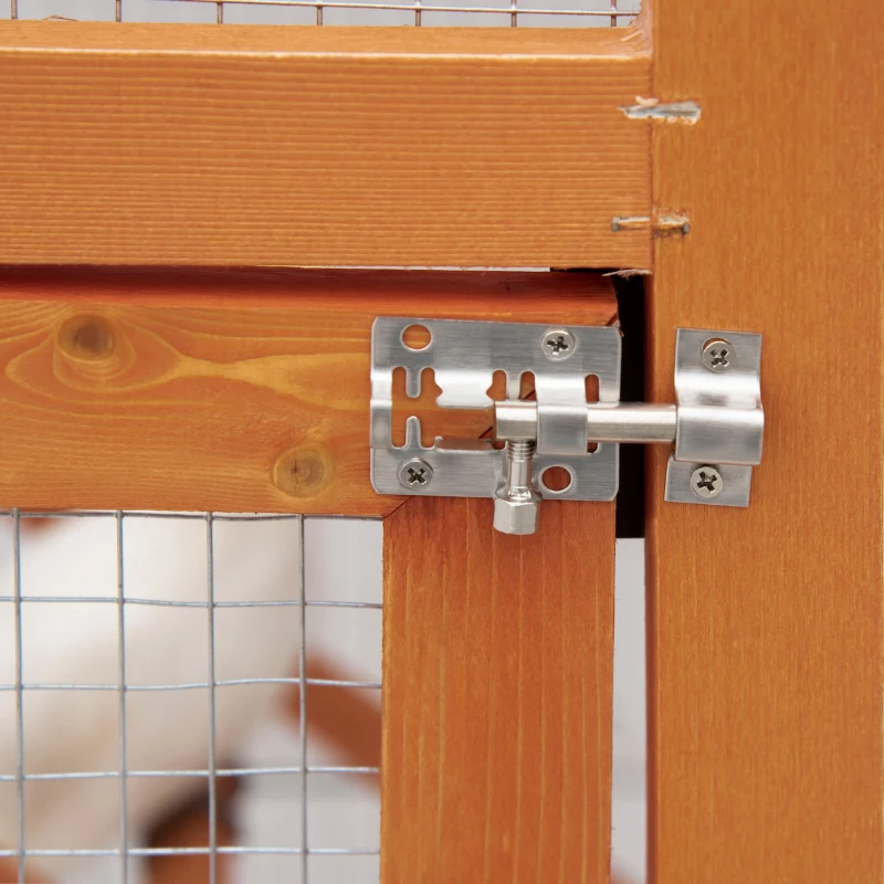 PawHut Jaula para Pájaros Grande de Madera de Abeto con 2 Puertas Bandeja Extraíble y Techo Asfáltico 68x63x165cm Madera