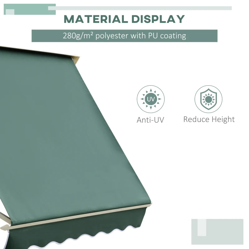 Outsunny copertina de soare tip rulou 180 × 70 cm, verde