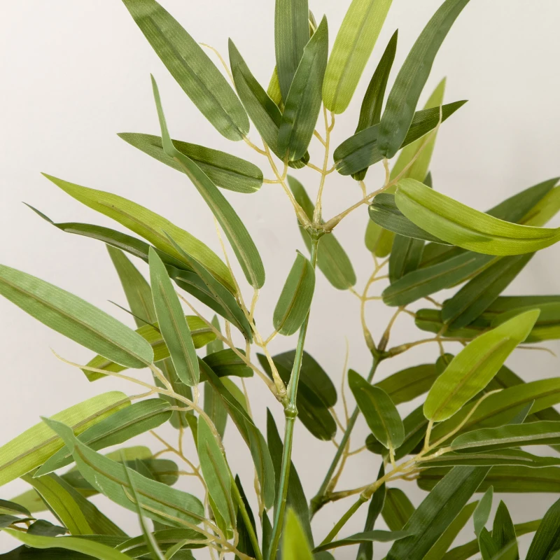 HOMCOM Planta Artificial de Bambu com 504 Folhas Realistas Decoração para Sala de Estar Exterior Ø15x90 cm Verde