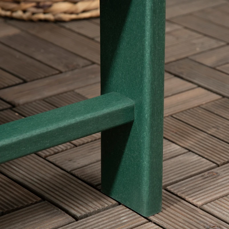 Outsunny Cadeira Adirondack com Apoio para os Pés Apoio para os Braços e Encosto Alto para Varanda Exterior 78x135x95cm Verde Escuro
