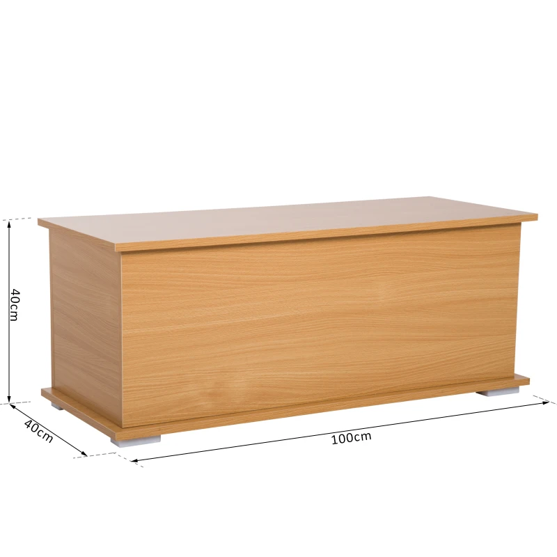 HOMCOM Coffre malle de rangement coffre à jouets dim. 100L x 40l x 40H cm panneaux particules bois clair