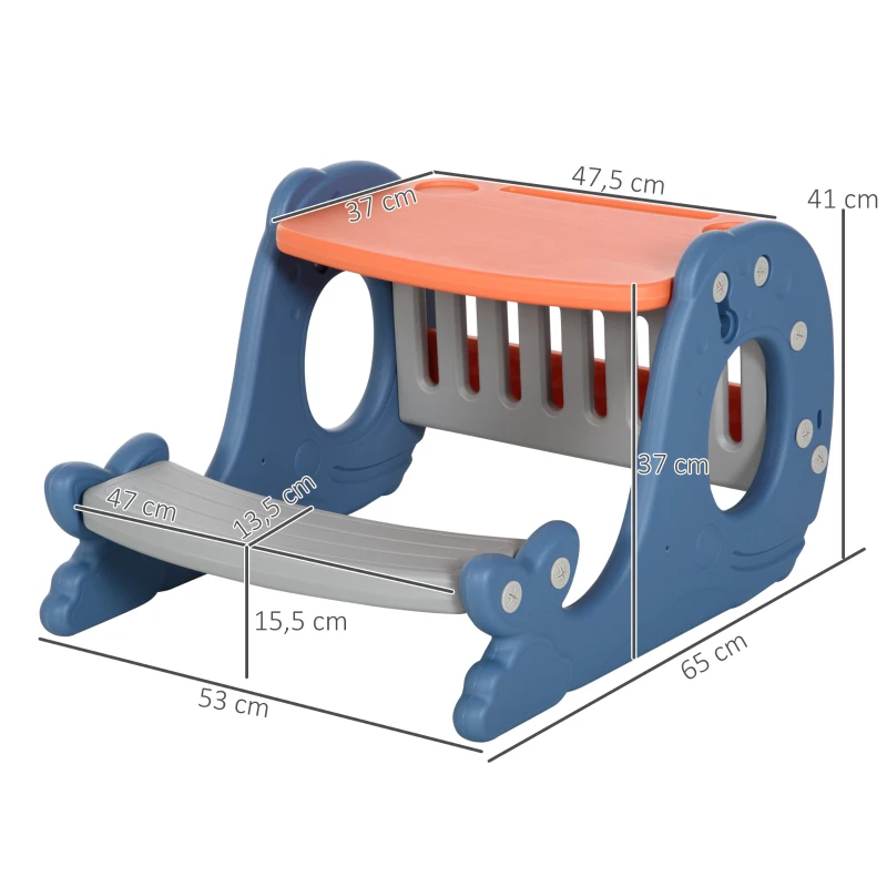 HOMCOM Bureau pupitre pour Enfants 2 Faces avec Tableau Blanc - Table à Dessin - dès 1 ans dim. 65L x 53l x 41H cm