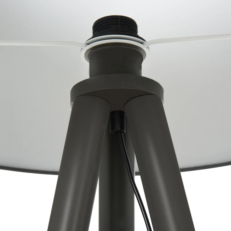 HOMCOM Lampadaire trépied style scandinave bois de caoutchouc gris dim. 52L x 52l x H153 cm