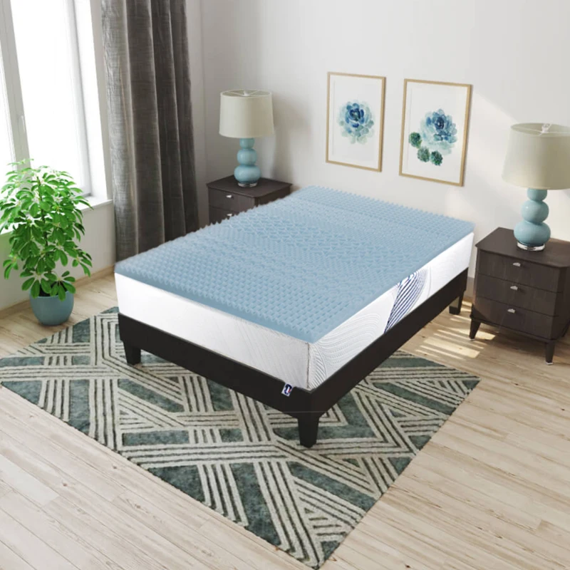 HOMCOM Surmatelas 140 x 190 Gel Refresh mémoire de forme 6cm d'épaisseur 2 places - fabriqué en France
