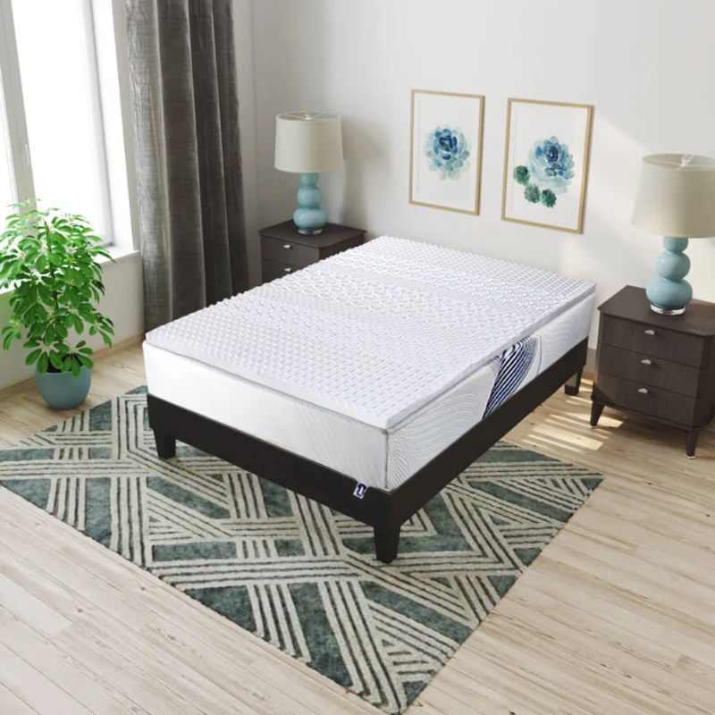 HOMCOM Surmatelas 140 x 190 mémoire de forme 4cm d'épaisseur 2 places - fabriqué en France