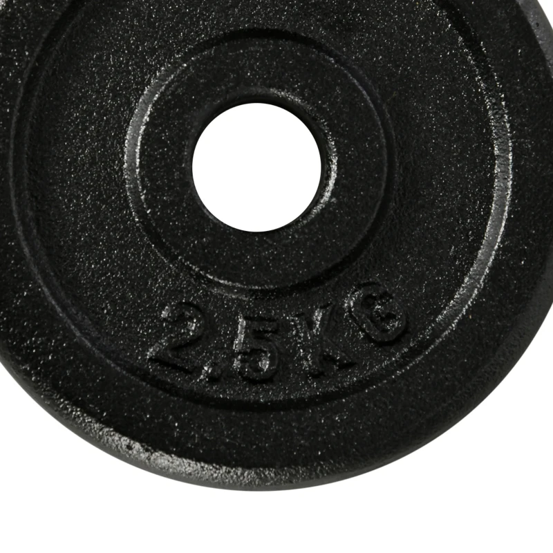 HOMCOM Hantelset 30 kg, Langhantel & Kurzhantel, 12 Hantelscheiben, für Krafttraining, Fitness, schwarz