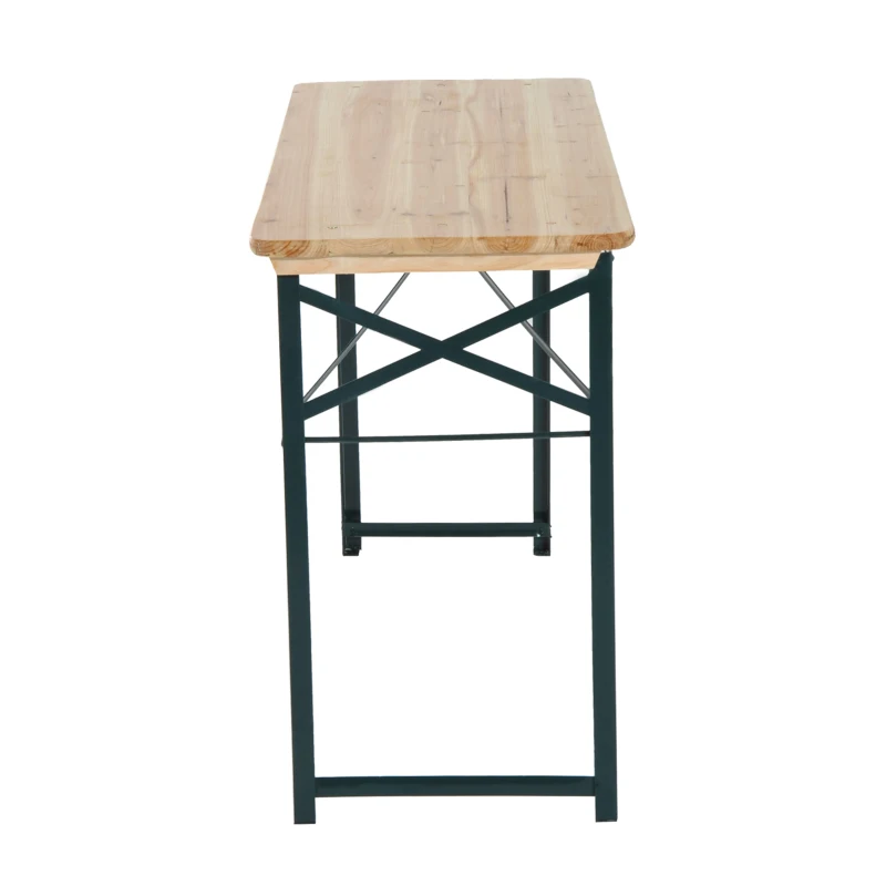 Outsunny Set Berarie de Extern Masa si 2 Banci cu Spatar Pliabil in Lemn de Brad