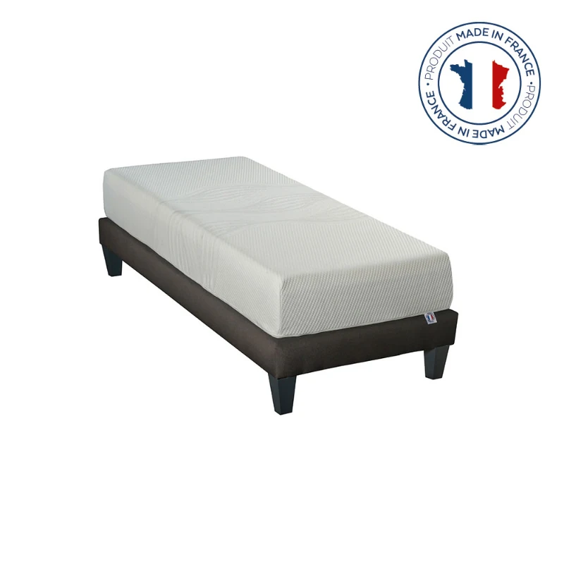HOMCOM Matelas 90 x 190 - 21 cm d'épaisseur - 3 cm de mousse mémoire de forme  - 1 place housse amovible - fabriqué en France