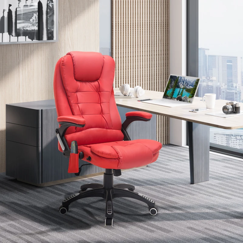 Vinsetto Executive Office Chair with Massage and Heat Red