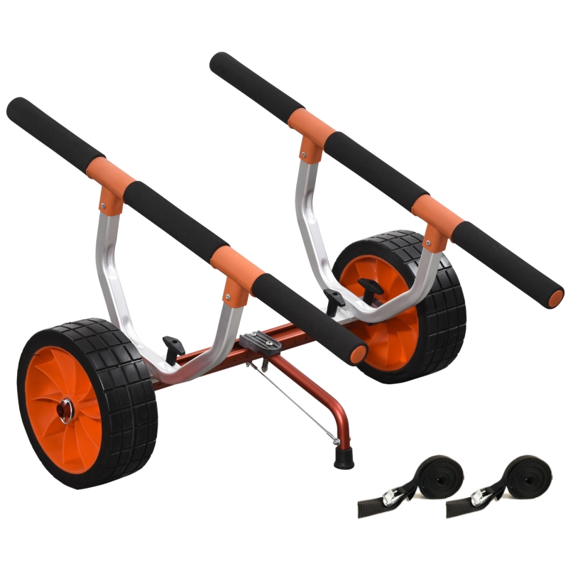 Chariot Pliable Pour Kayak/canoë Avec Béquille - Porte-pagaie Inclus - Aluminium