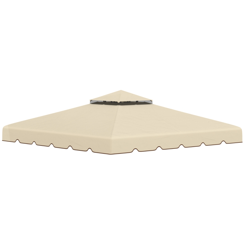 Tettoia Ricambio Outsunny Per Gazebo 3x3m - Doppio Tetto Con 8 Fori Di Drenaggio Marrone - Foto 9