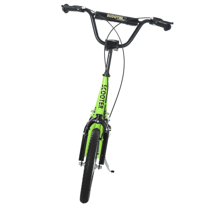 HOMCOM Kinderroller Scooter Tretroller Cityroller Kickscooter Roller Kinder Kickboard mit Luftreifen und Handbremse Scooter Kinder ab 5 Jahre 16 Zoll Grün 139 x 58 x 90-96 cm