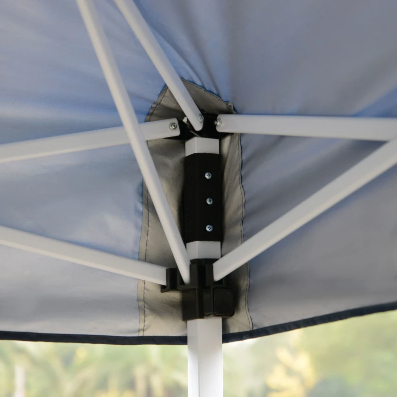 Outsunny Gazebo da Giardino Pieghevole con Corde e Picchetti Blu