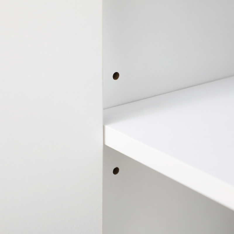 HOMCOM Bufet Modern cu 12 Rafturi Interioare  din PAL pentru Bucatarie, Sufragerie si Hol, 120x35x85 cm, Alb
