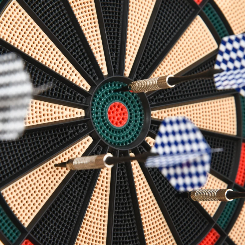HOMCOM Tinta electronica pentru darts din PP cu 6 Sageti si Panou de Scor pentru Puncte, 44x39.5x2.2cm, Negru