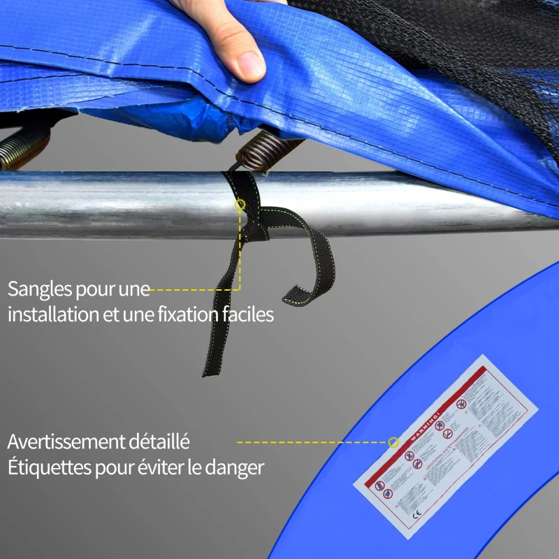 HOMCOM Coussin de protection pour trampoline de remplacement Ø 366 cm résistant aux rayons UV, anti déchirure bleu