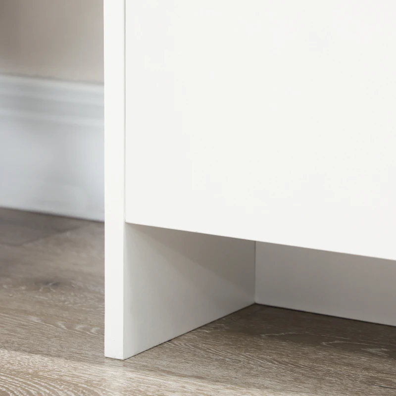 HOMCOM Bufet Modern cu 12 Rafturi Interioare  din PAL pentru Bucatarie, Sufragerie si Hol, 120x35x85 cm, Alb
