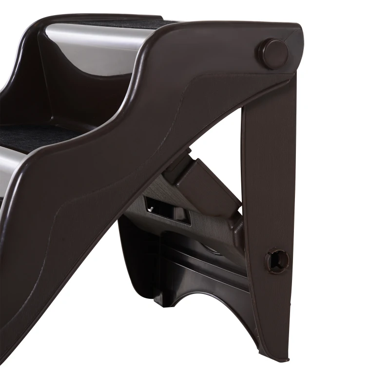 PawHut RAMPA DLA PSA ZWIERZĄT SKŁADANA PODEST SCHODY 3 STOPNIE ciemnobrązowa