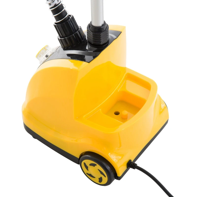 HOMCOM Ferro de Engomar a Vapor com Depósito de 1,4L e Temperatura Ajustável em 11 Níveis 26x21,5x146cm Amarelo e Preto